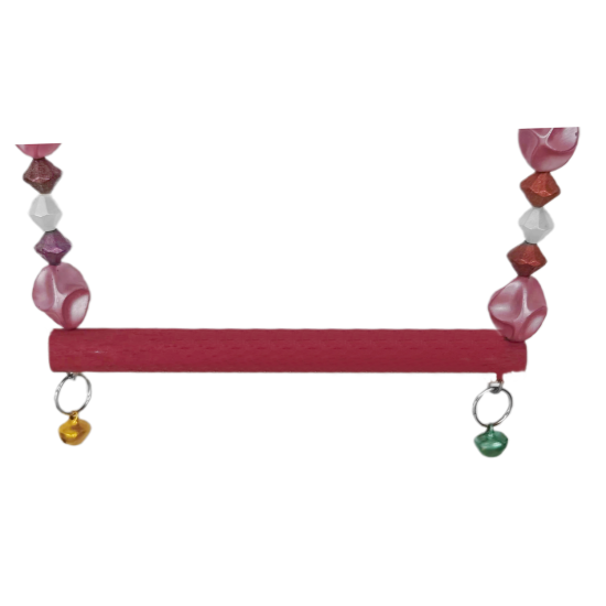 Boncuklu Ve Tünekli Kuş Salıncağı 10 cm-14 cm Bordo Boncuklu Ve Tünekli Kuş Salıncağı 10 cm-14 cm Bordo