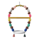 Renkli Boncuklu Oval Hlı Papağan Salıncağı 15 cm-23 cm Renkli Boncuklu Oval Hlı Papağan Salıncağı 15 cm-23 cm