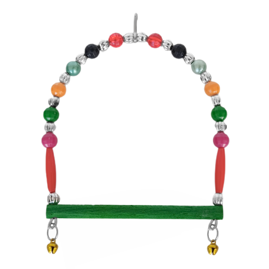 Ahşap Tünekli Şeffaf Boncuklu Kuş Salıncağı 10-12 cm Renkli Ahşap Tünekli Şeffaf Boncuklu Kuş Salıncağı 10-12 cm Renkli