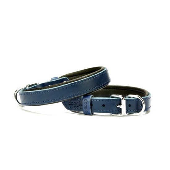 El Yapımı Konforlu Deri Köpek Tasması 2x30-35 cm Mavi El Yapımı Konforlu Deri Köpek Tasması 2x30-35 cm Mavi