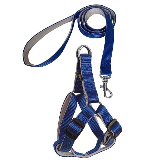 Gezdirme Kayışlı Dokuma Köpek Göğüs Tasma Seti 32*47-110 cm Mavi Gezdirme Kayışlı Dokuma Köpek Göğüs Tasma Seti 32*47-110 cm Mavi