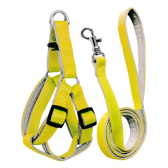 Gezdirme Kayışlı Dokuma Köpek Göğüs Tasma Seti 40*60-110 cm Sarı Gezdirme Kayışlı Dokuma Köpek Göğüs Tasma Seti 40*60-110 cm Sarı