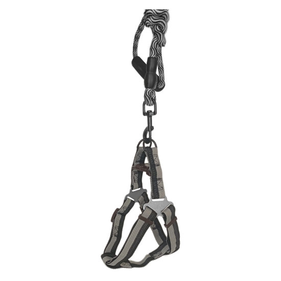 Köpek Göğüs Tasma Seti Dalga Desenli 1.5 cm*35-48 cm Siyah-Beyaz Köpek Göğüs Tasma Seti Dalga Desenli 1.5 cm*35-48 cm Siyah-Beyaz