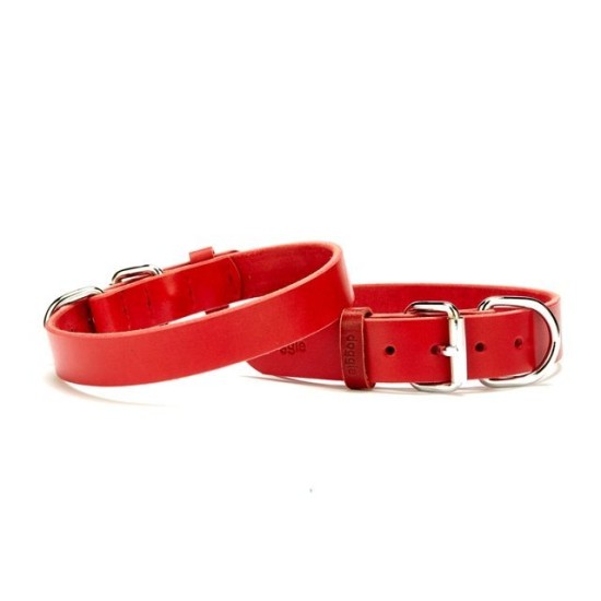 Deri El Yapımı Köpek Boyun Tasması 1,5x32-37 cm Kırmızı Deri El Yapımı Köpek Boyun Tasması 1,5x32-37 cm Kırmızı