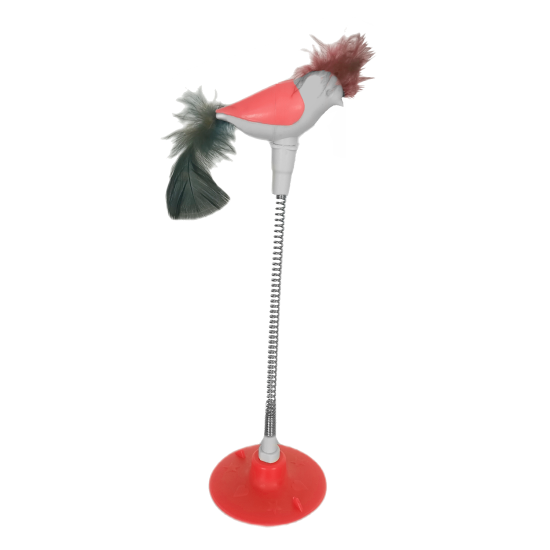 Vantuzlu Yaylı Kuşlu Kedi Oyuncağı 30 cm Tcu Vantuzlu Yaylı Kuşlu Kedi Oyuncağı 30 cm Tcu