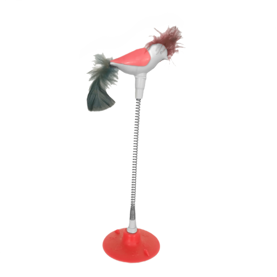 Vantuzlu Yaylı Kuşlu Kedi Oyuncağı 30 cm Tcu Vantuzlu Yaylı Kuşlu Kedi Oyuncağı 30 cm Tcu