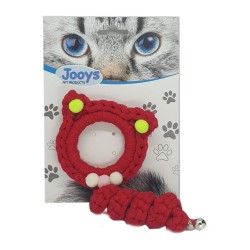 Zilli Kedi Örgü İpi 15 cm Kırmızı