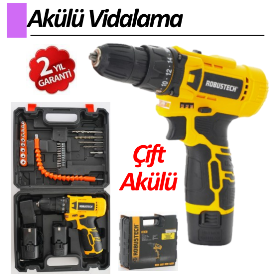 RBT - C12-2S 2 Vites 12V-1,3Ah 28 Parça Çift Akü Vidalama Matkap RBT - C12-2S 2 Vites 12V-1,3Ah 28 Parça Çift Akü Vidalama Matkap