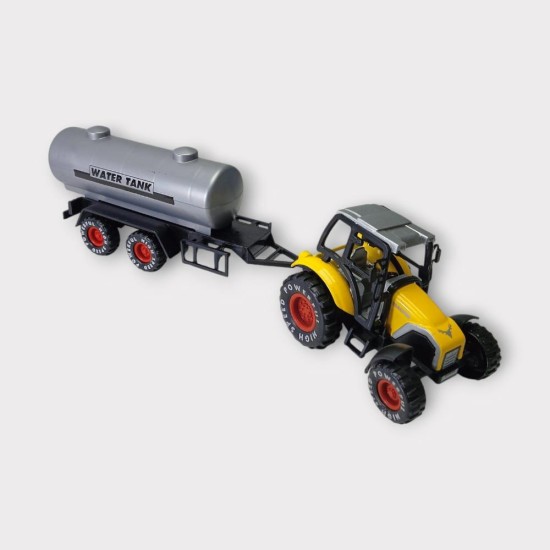 Çek Bırak Römorklu Traktör 25Cm - Sarı Su tanklı (Lisinya) Çek Bırak Römorklu Traktör 25Cm - Sarı Su tanklı (Lisinya)