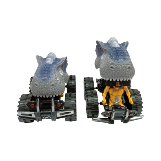 Sürtmeli Dinazor Robota Dönüşen Araba 14 Cm - Gri (Lisinya) Sürtmeli Dinazor Robota Dönüşen Araba 14 Cm - Gri (Lisinya)