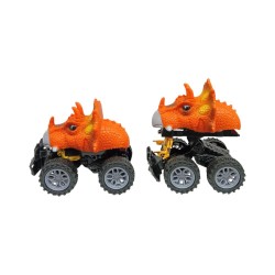 Sürtmeli Dinazor Robota Dönüşen Araba 14 Cm - Turuncu (Lisinya)