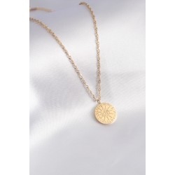 316L Çelik Gold Renk Burçlar İşleme Kadın Kolye - Lisinya