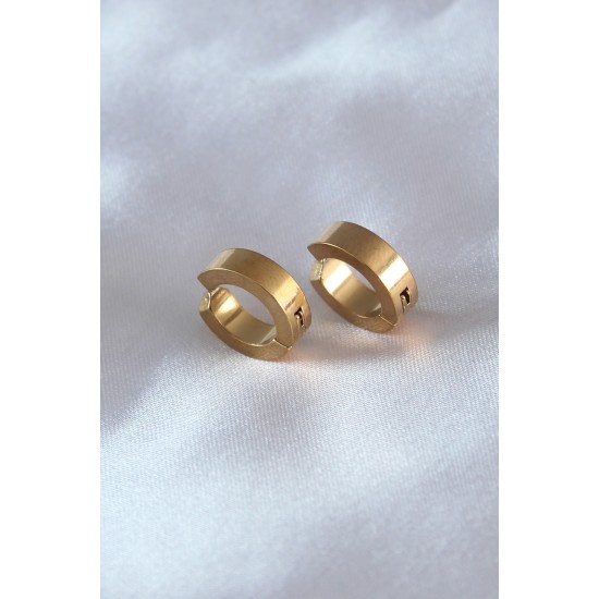 316L Çelik Gold Renk Sıkıştırmalı Erkek Küpe - Lisinya 316L Çelik Gold Renk Sıkıştırmalı Erkek Küpe - Lisinya