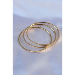 316L Çelik Gold Renk 3'lü Ajda Model Kadın 60 mm Bilezik - Lisinya