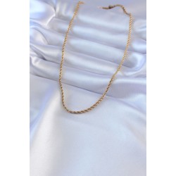 316L Çelik Gold Renk Burgu Model 45 cm Kadın Kolye - Lisinya