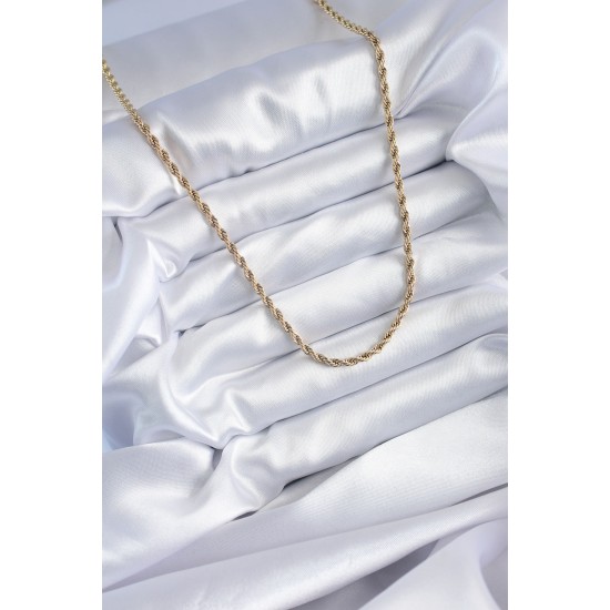 316L Çelik Gold Renk 60 cm Burgu Model Kadın Kolye - Lisinya 316L Çelik Gold Renk 60 cm Burgu Model Kadın Kolye - Lisinya