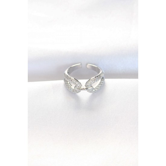 Zirkon Taşlı Silver Renk Ayarlanabilir Yüzük - Lisinya Zirkon Taşlı Silver Renk Ayarlanabilir Yüzük - Lisinya