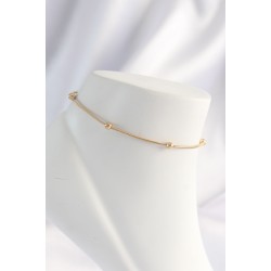 316L Çelik Gold Renk Minimal Topçuk Model Halhal - Lisinya