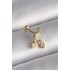 316L Çelik Gold Renk Beyaz Mineli Kalp Sallantı Zirkon Taşlı Tragus Piercing - Lisinya