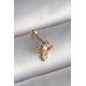 316L Çelik Gold Renk Pembe Zirkon Taşlı Sallantı Yıldız Detay Tragus Piercing - Lisinya 316L Çelik Gold Renk Pembe Zirkon Taşlı Sallantı Yıldız Detay Tragus Piercing - Lisinya