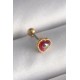 316L Çelik Gold Renk Kırmızı Mineli Kalp Tragus Piercing - Lisinya 316L Çelik Gold Renk Kırmızı Mineli Kalp Tragus Piercing - Lisinya