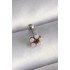 316L Çelik Gümüş Renk Zirkon Taşlı Çiçek Tragus Piercing - Lisinya