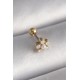 316L Çelik Gold Renk Zirkon Taşlı Çiçek Model Tragus Piercing - Lisinya