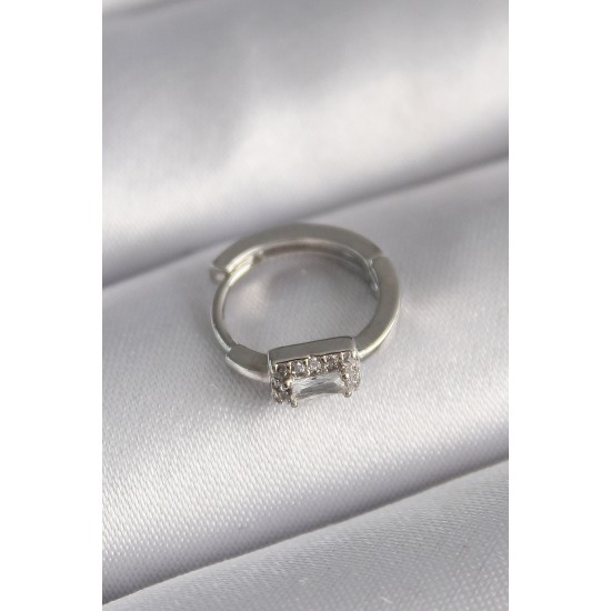 316L Çelik Gümüş Renk Kare Zirkon Taşlı Tragus Piercing - Lisinya 316L Çelik Gümüş Renk Kare Zirkon Taşlı Tragus Piercing - Lisinya