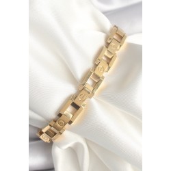 316L Çelik Gold Renk Unisex Bileklik - Lisinya