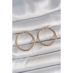 316 Çelik Gold Renk 27 mm Halka Model Kadın Küpe - Lisinya
