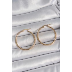 316 Çelik Gold Renk 33 mm Kadın Halka Model Kadın Küpe - Lisinya