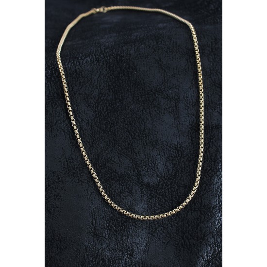 316L Çelik Örme Zincir Model Gold Renk Erkek Kolye - Lisinya 316L Çelik Örme Zincir Model Gold Renk Erkek Kolye - Lisinya