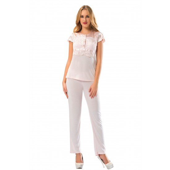 Pudra Penye Pijama Takımı Pudra Penye Pijama Takımı