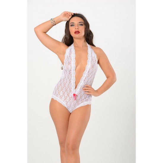 Beyaz Dantel Bodysuit