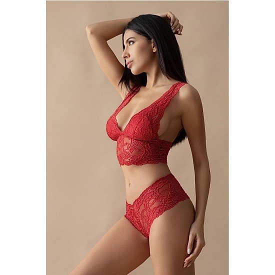 Kırmızı Bralet Dantelli Sütyen Takım 2' Li