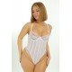 Beyaz Çizgili Bodysuit Beyaz Çizgili Bodysuit