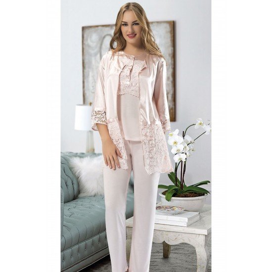 Pudra Penye Pijama Takımı Pudra Penye Pijama Takımı