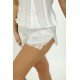 Beyaz Saten Babydoll Şortlu Takım