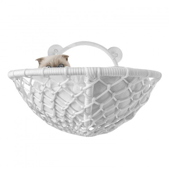 Vantuzlu Oval Kedi Hamağı Kedi Yatağı 17*46 cm Beyaz Vantuzlu Oval Kedi Hamağı Kedi Yatağı 17*46 cm Beyaz