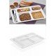 10 Adet  5 Bölmeli Kırılmaz Tabldot Tabak Self Servis Yemekhane Okul Lokanta Tabildot (40 cm x28 cm)