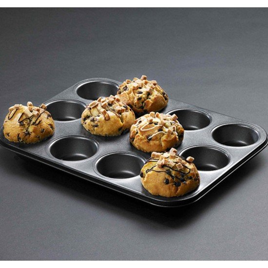 12 Bölmeli Metal Yapışmaz Muffin Kek Kalıbı 12 Bölmeli Metal Yapışmaz Muffin Kek Kalıbı