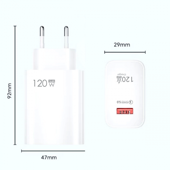 120w Usb Hızlı Type C Uçlu Kablolu Şarj Aleti ( Lisinya ) 120w Usb Hızlı Type C Uçlu Kablolu Şarj Aleti ( Lisinya )