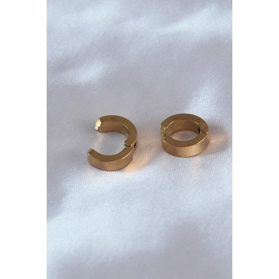 316L Çelik Gold Renk Sıkıştırmalı Erkek Küpe - Lisinya 316L Çelik Gold Renk Sıkıştırmalı Erkek Küpe - Lisinya