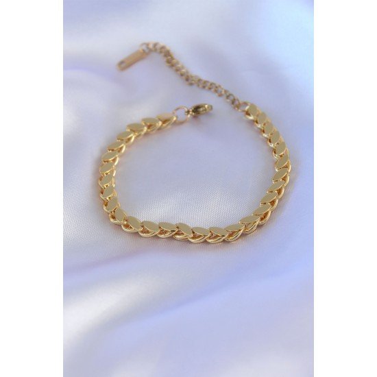 316L Çelik Arpa Gold Renk Kadın Bileklik - Lisinya 316L Çelik Arpa Gold Renk Kadın Bileklik - Lisinya