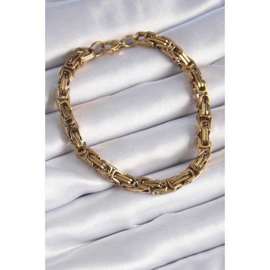316L Çelik Gold Renk Kral Zincir Model Erkek Bileklik - Lisinya 316L Çelik Gold Renk Kral Zincir Model Erkek Bileklik - Lisinya