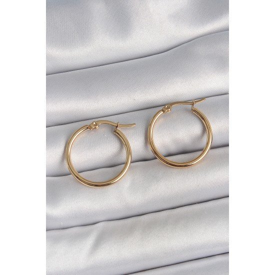 316 Çelik Gold Renk 22mm Kadın Halka Model Kadın Küpe - Lisinya 316 Çelik Gold Renk 22mm Kadın Halka Model Kadın Küpe - Lisinya
