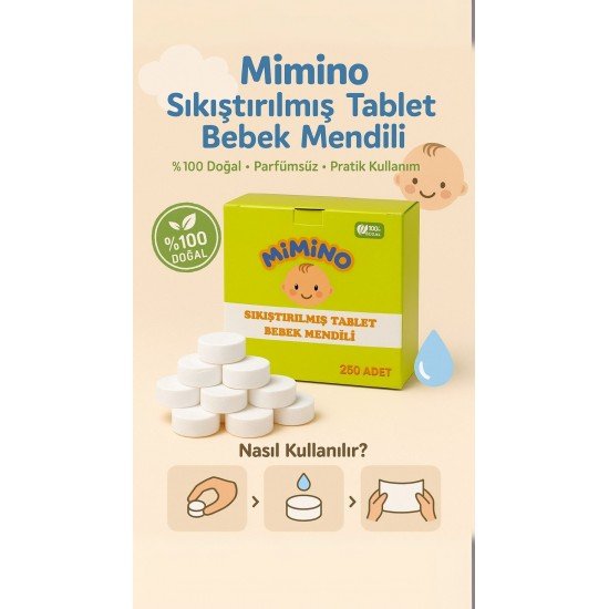 Sıkıştırılmış Tablet Sihirli Mendil 250 Adet x 2 Kutu Sıkıştırılmış Tablet Sihirli Mendil 250 Adet x 2 Kutu