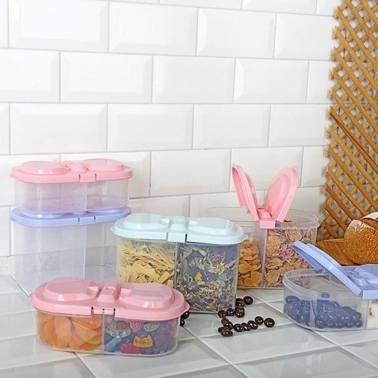 2 Bölmeli Saklama ve Erzak Kabı 1200 ML 2 Bölmeli Saklama ve Erzak Kabı 1200 ML