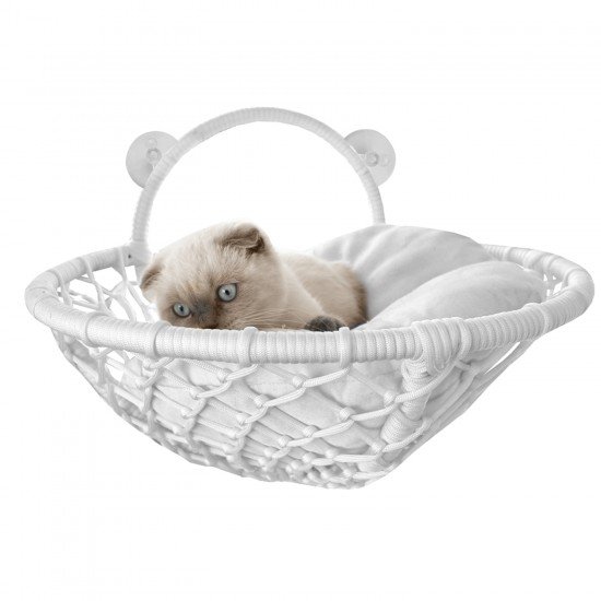 Vantuzlu Oval Kedi Hamağı Kedi Yatağı 17*46 cm Beyaz Vantuzlu Oval Kedi Hamağı Kedi Yatağı 17*46 cm Beyaz