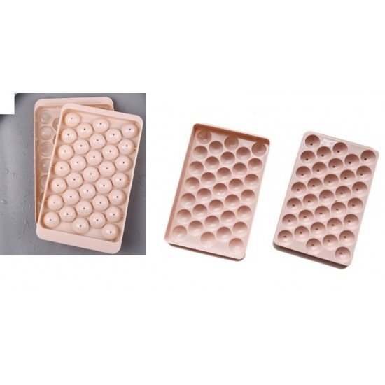 2 li Buz Kalıbı 33 Bölmeli Kristal Küre Buzluk - Mini Yuvarlak Buz Kalıbı 2 li Buz Kalıbı 33 Bölmeli Kristal Küre Buzluk - Mini Yuvarlak Buz Kalıbı